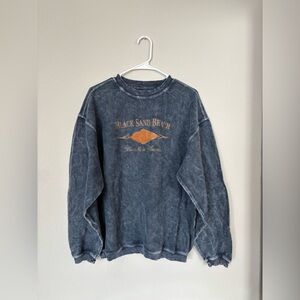 Oversized ribbed graphic crewneck sweatshirt size medium